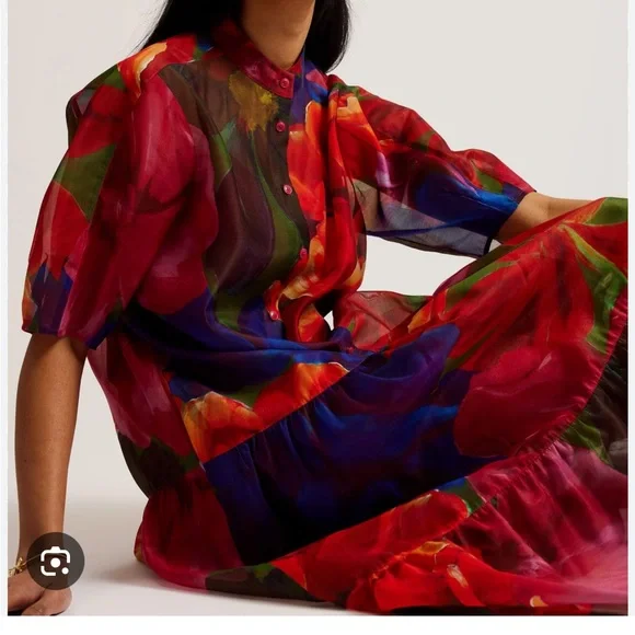 Ted Baker MIRU Floral Print Midi Dress - Picture 3 of 9